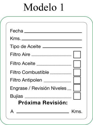 Autoestático®, El auténtico. Etiquetas mantenimiento vehículos